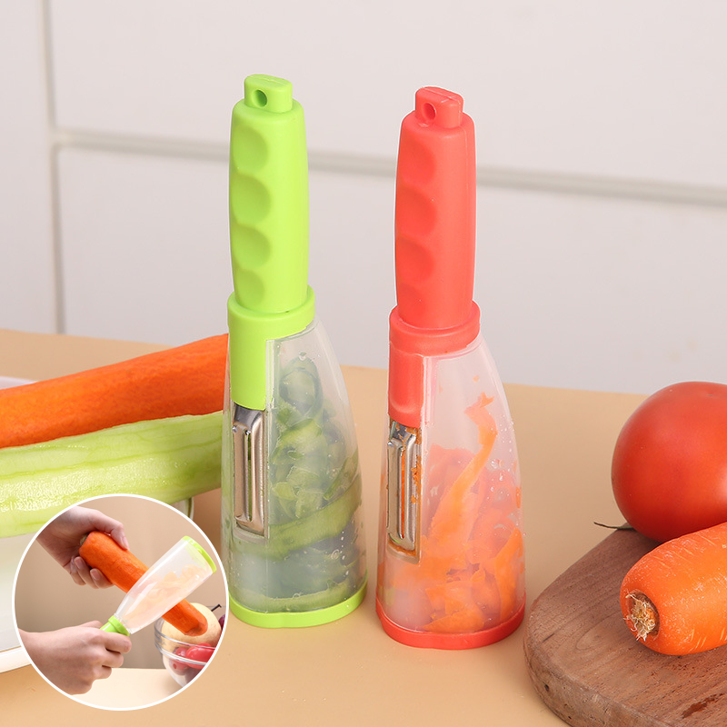 Storage Peeler with Built-In Container