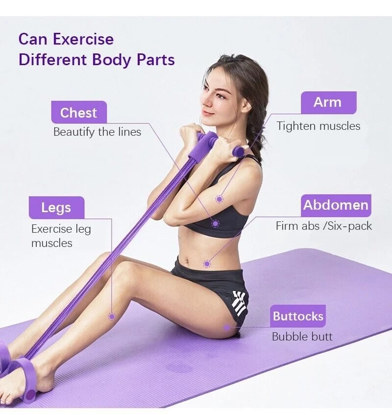 Elastic Resistance Rower Set for Home Workouts