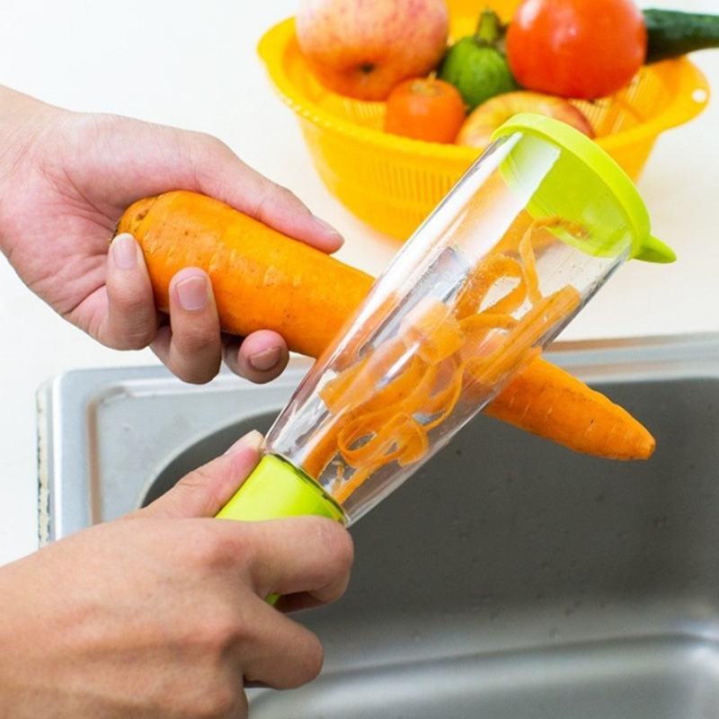 Storage Peeler with Built-In Container