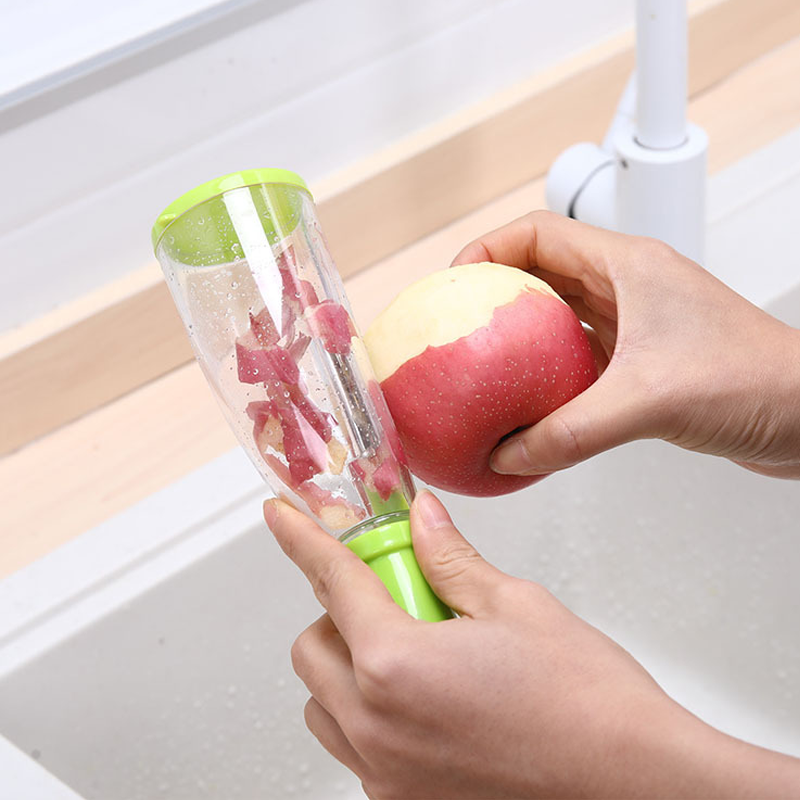 Storage Peeler with Built-In Container