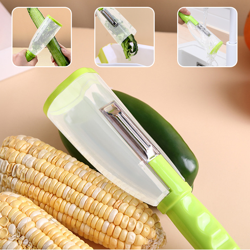 Storage Peeler with Built-In Container