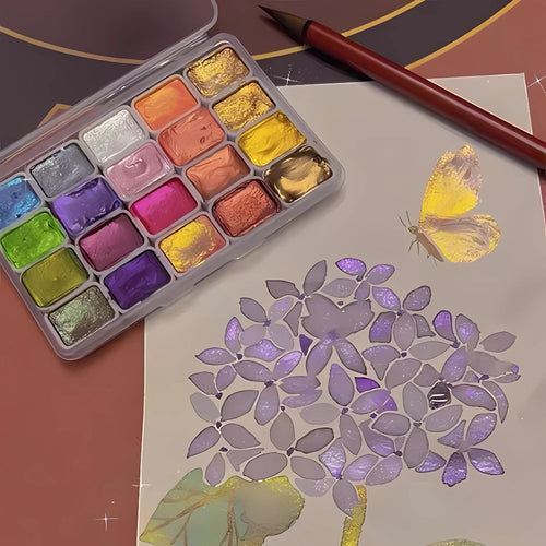 AcrylicPalet | Sparkling colours that bring watercolours to life (20 colours)