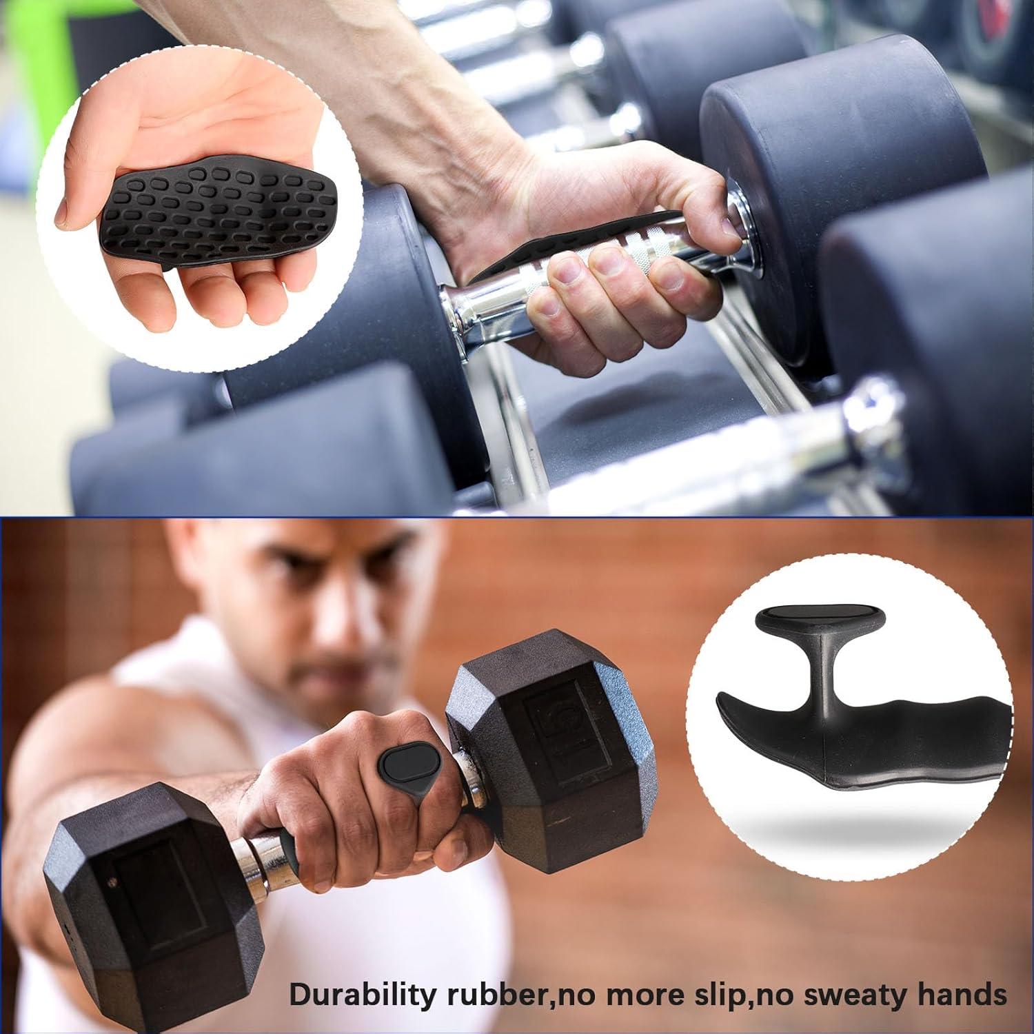 Non-Slip Rubber Workout Hand Grips
