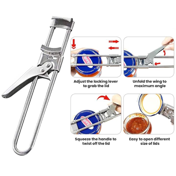 Sleek Stainless Steel Adjustable Jar Opener