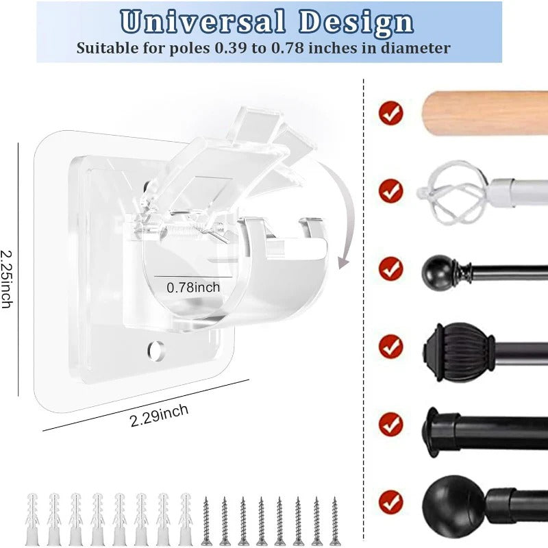No-Drill Adhesive Curtain Brackets