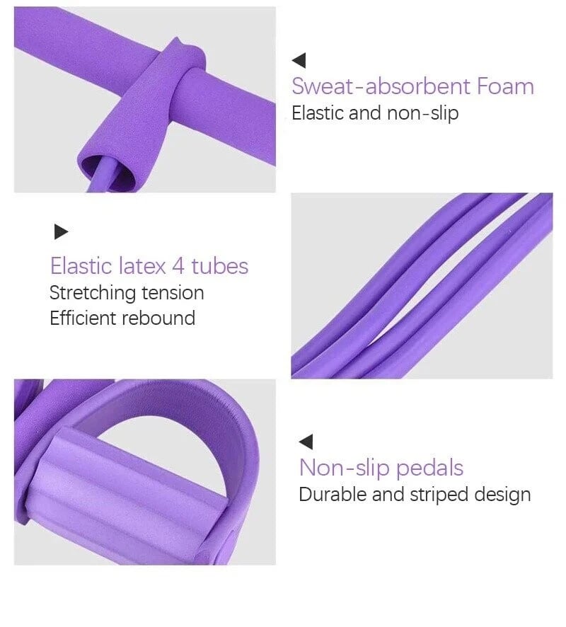 Elastic Resistance Rower Set for Home Workouts